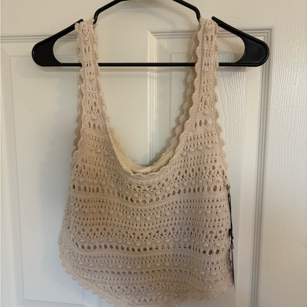 Elegant Cream Crochet Women's 2 piece set
